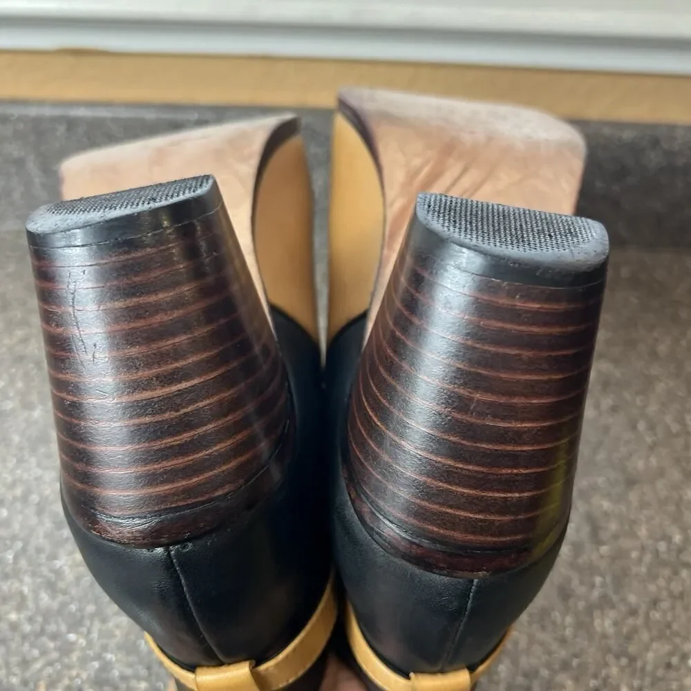 Wolverine 1000 Mile Ankle Bootie Block Heel Tan Black Leather Womens 8.5 Slip On